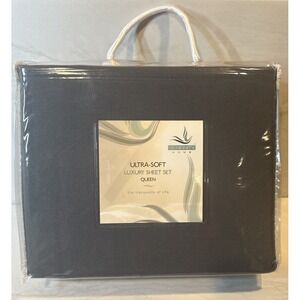 NEW Serenity Home Queen Premium 4 pc Sheet Set - Ultra Soft 100% Polyester Gray